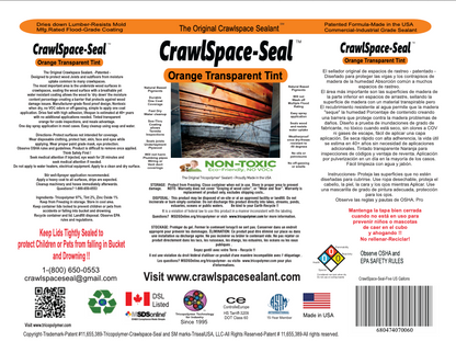 CrawlSpace-Seal Patented Wood Protection Sealer — 5 Gallon Orange Tint